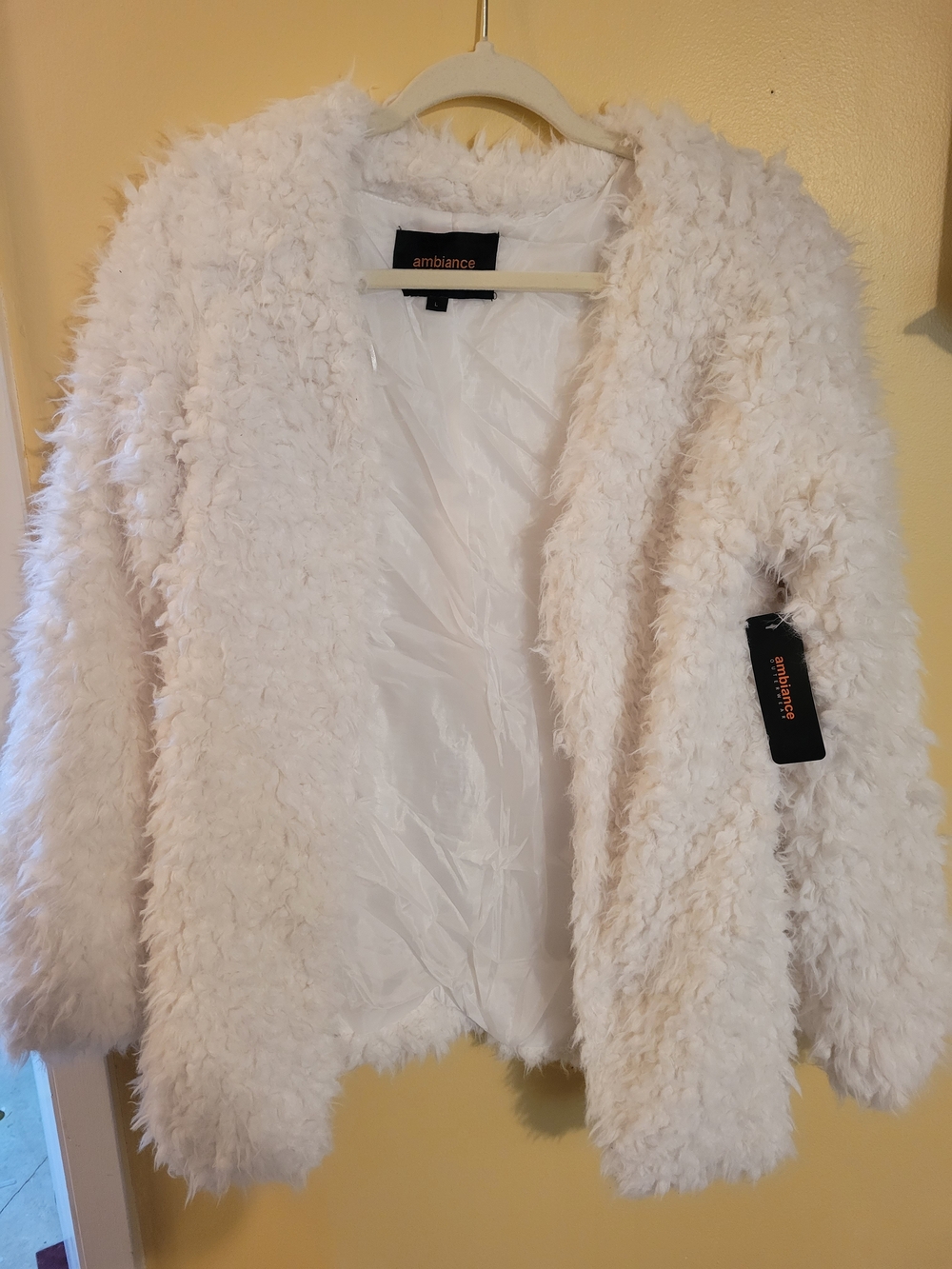Ambiance Cream Teddy Faux Fur Coat